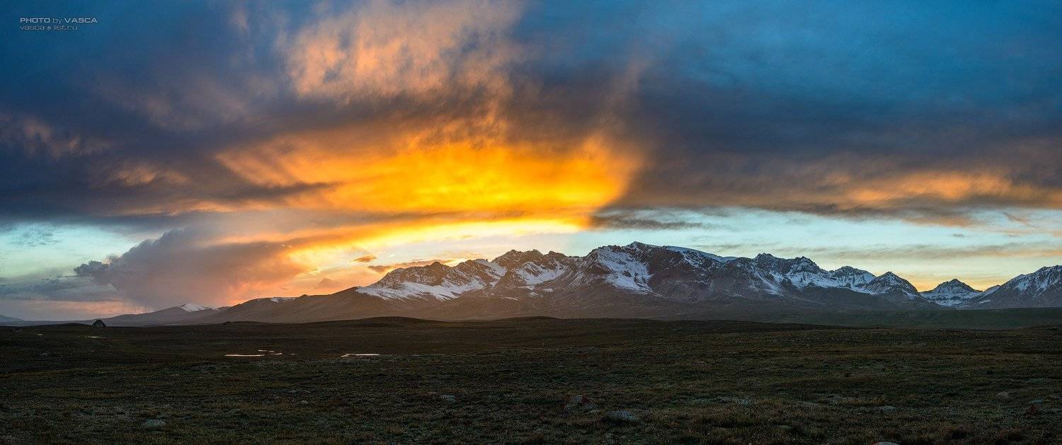 природа, пейзаж, горы, закат, Василий Михайлин