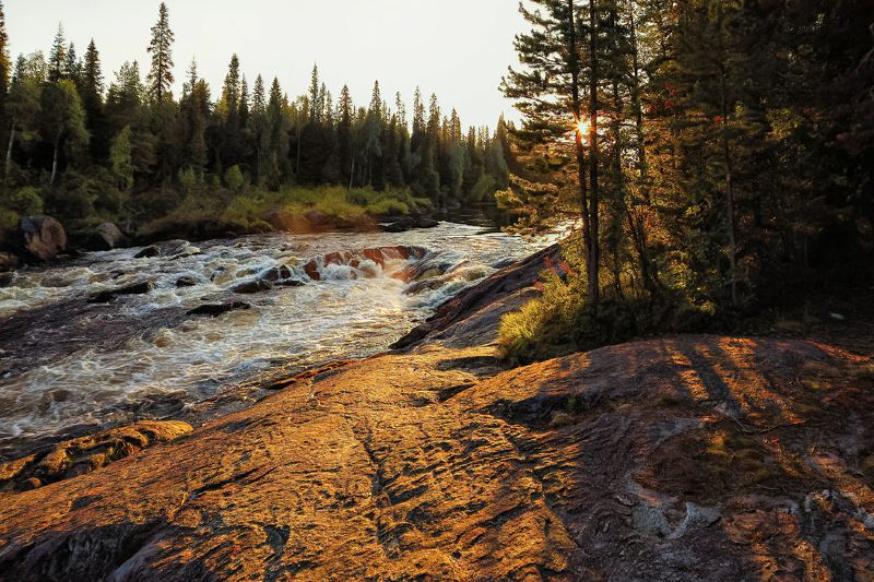 закат,река,пейзаж,тумча На закате фото превью