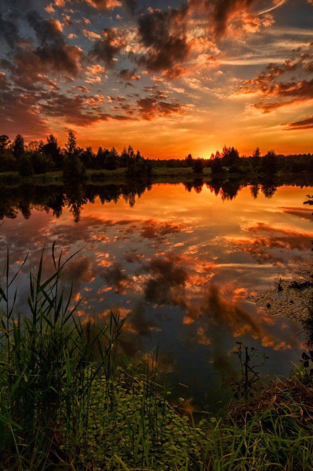 Август, Закат, Красота, Лето, Небо, Облака, Отражение, Пейзаж, Природа, Река, Россия, Юлия Лаптева
