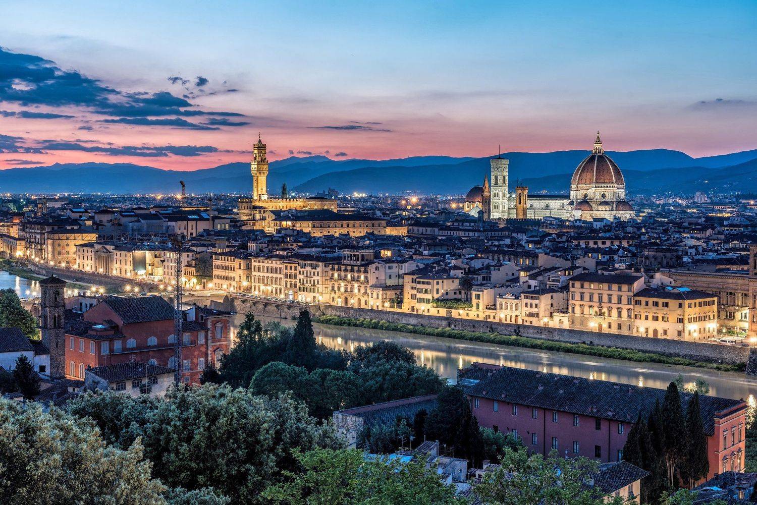 italy, sunset, florence, landscape, Сергей Кичук