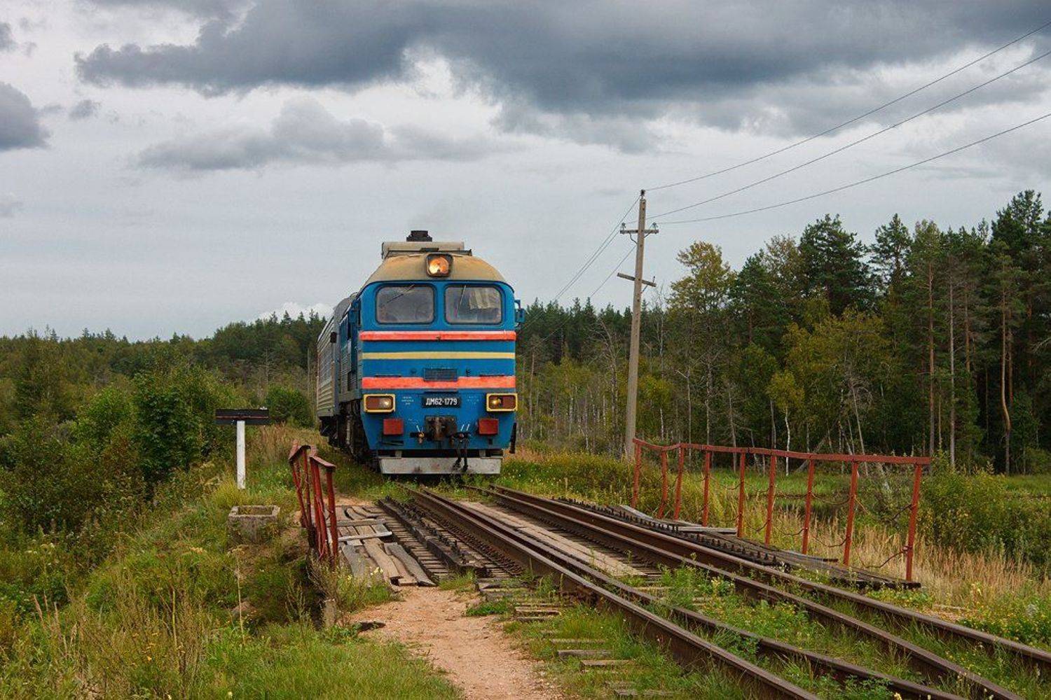 поезд, железная дорога, орлинка, соблаго, пено, тверская область, жукопа, м62, дм62, дм62-1779, тепловоз, лес, лето, природа, пейзаж, Денис Доронин