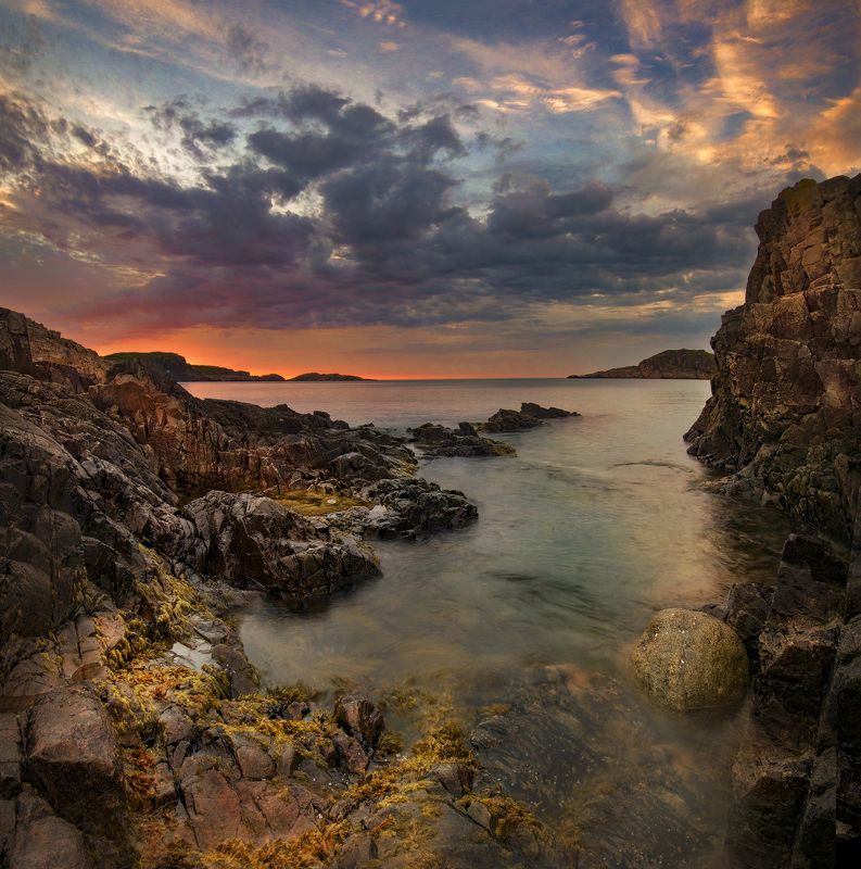 Дальние зеленца, закат, sunset?Dal\'niye Zelentsy, Кольский полуостров чарующий закат фото превью