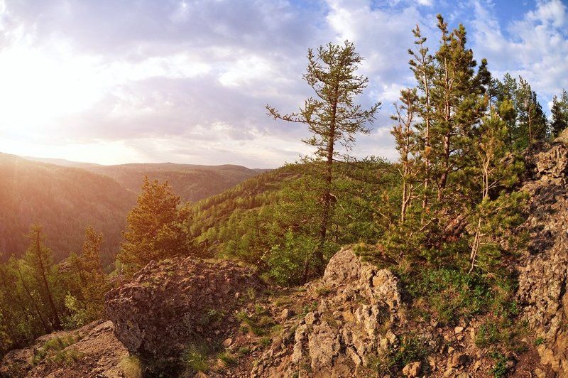 Абзаково, Банное, Башкирия, Горы, Камни, Солнце *** фото превью