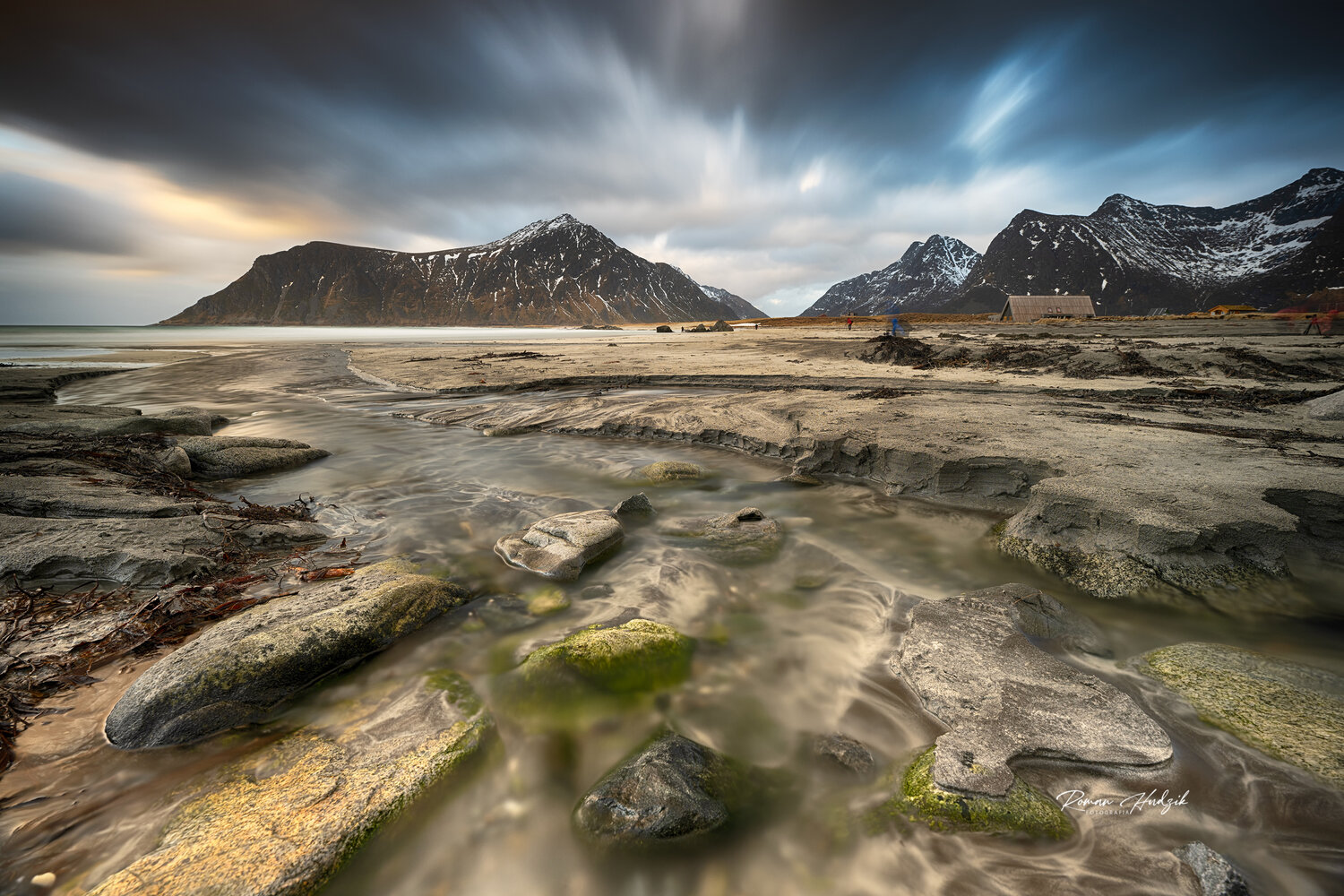 lofoten, norway, sunset, sunrise, mountains, stones, nikon, river, clouds, Hudzik Roman