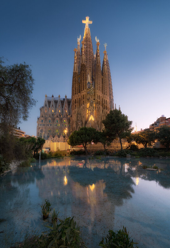 испания, рассвет, барселона, закат, архитектура, город, отражение, spain, espana, barcelona, dusk, dawn, city, catalonia, sagrada, sagrada familia Саграда Фамилия / Sagrada Familia фото превью