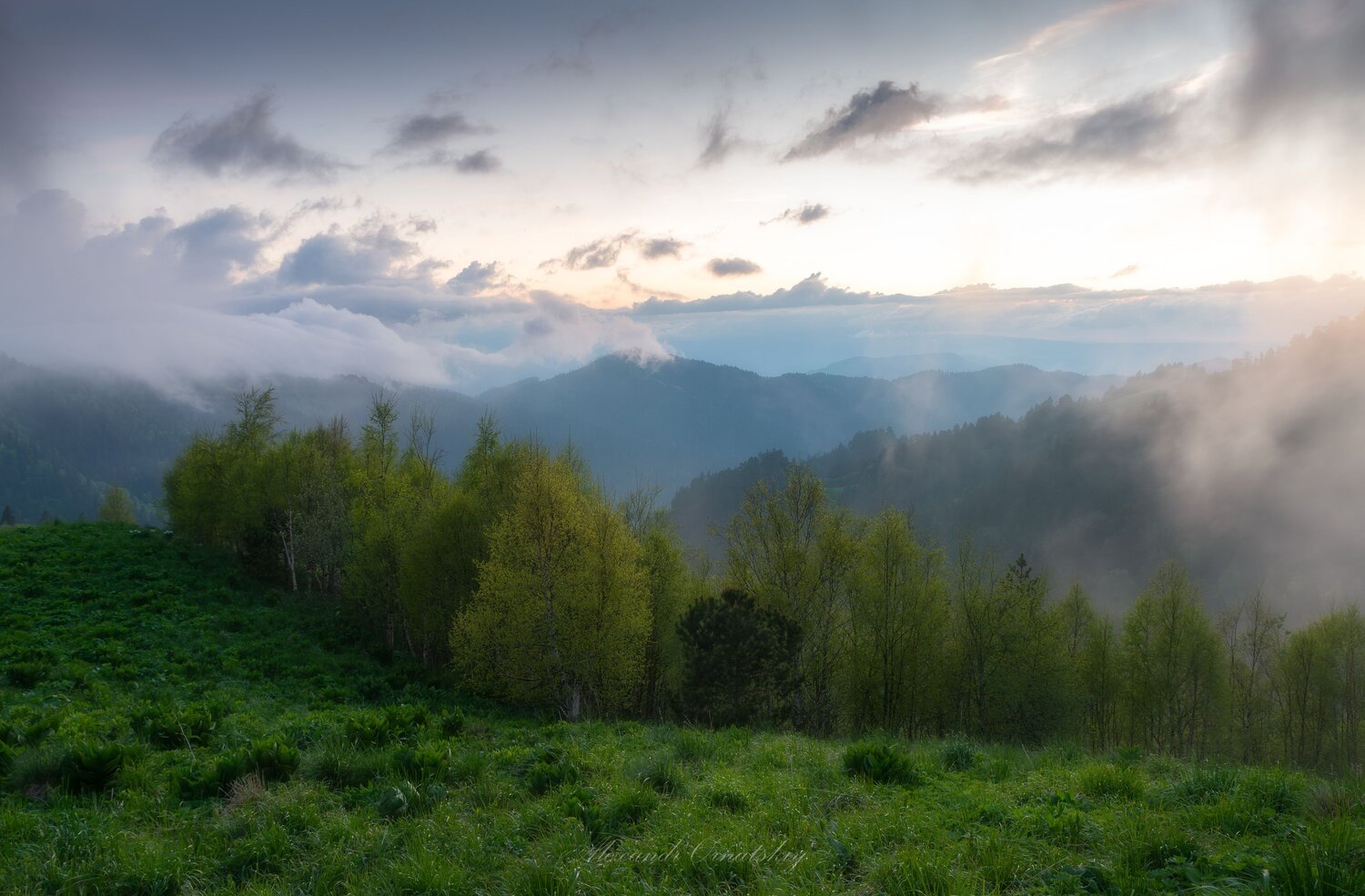 горы, тхач, закат, природа, Alexander Ornatskiy