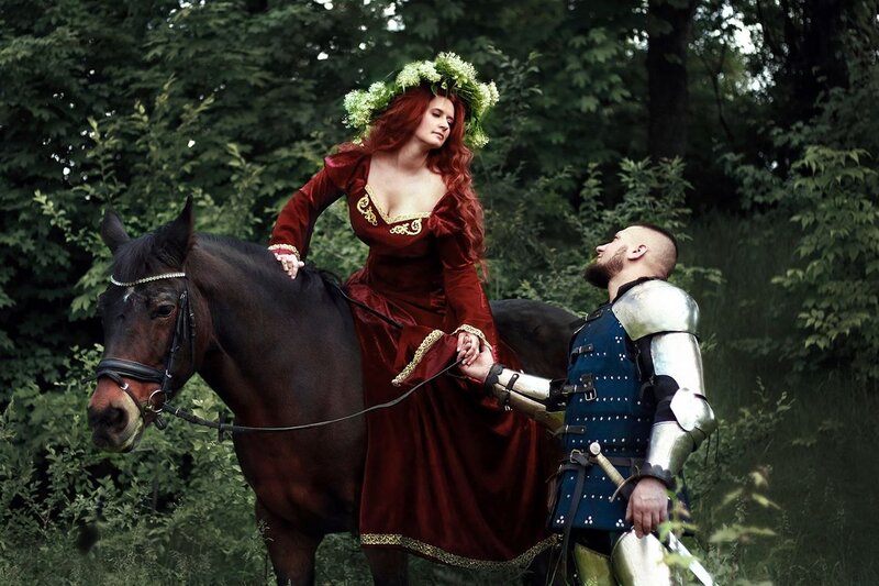 knight, medieval, princess, horse, portrait, photography, портрет, фотография, рыцарь, дама, fineart Amor Equitis фото превью