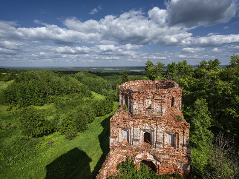 красная горка, пинега, красногорский монастырь, архангельская область Плывут облака фото превью