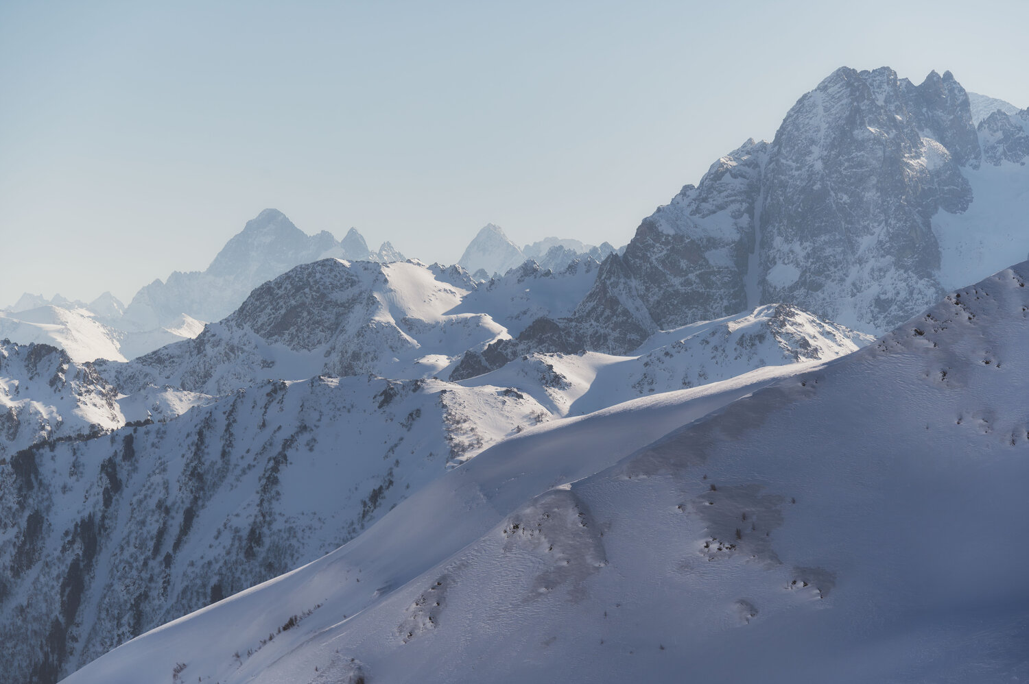 glacier, caucasus, mountains, landscape, winter, peak, snow, Бугримов Егор