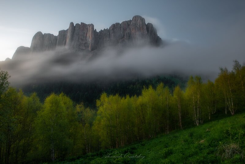 горы, тхач, закат, природа  фото превью