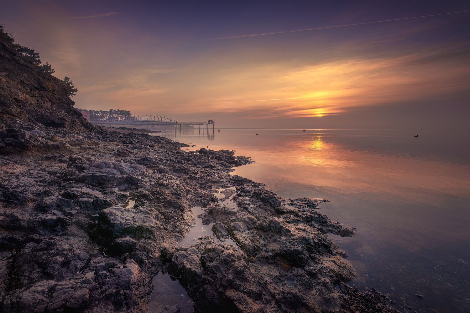 Scenery, sunrise, romantic, captivating, coastline, 윤 민재