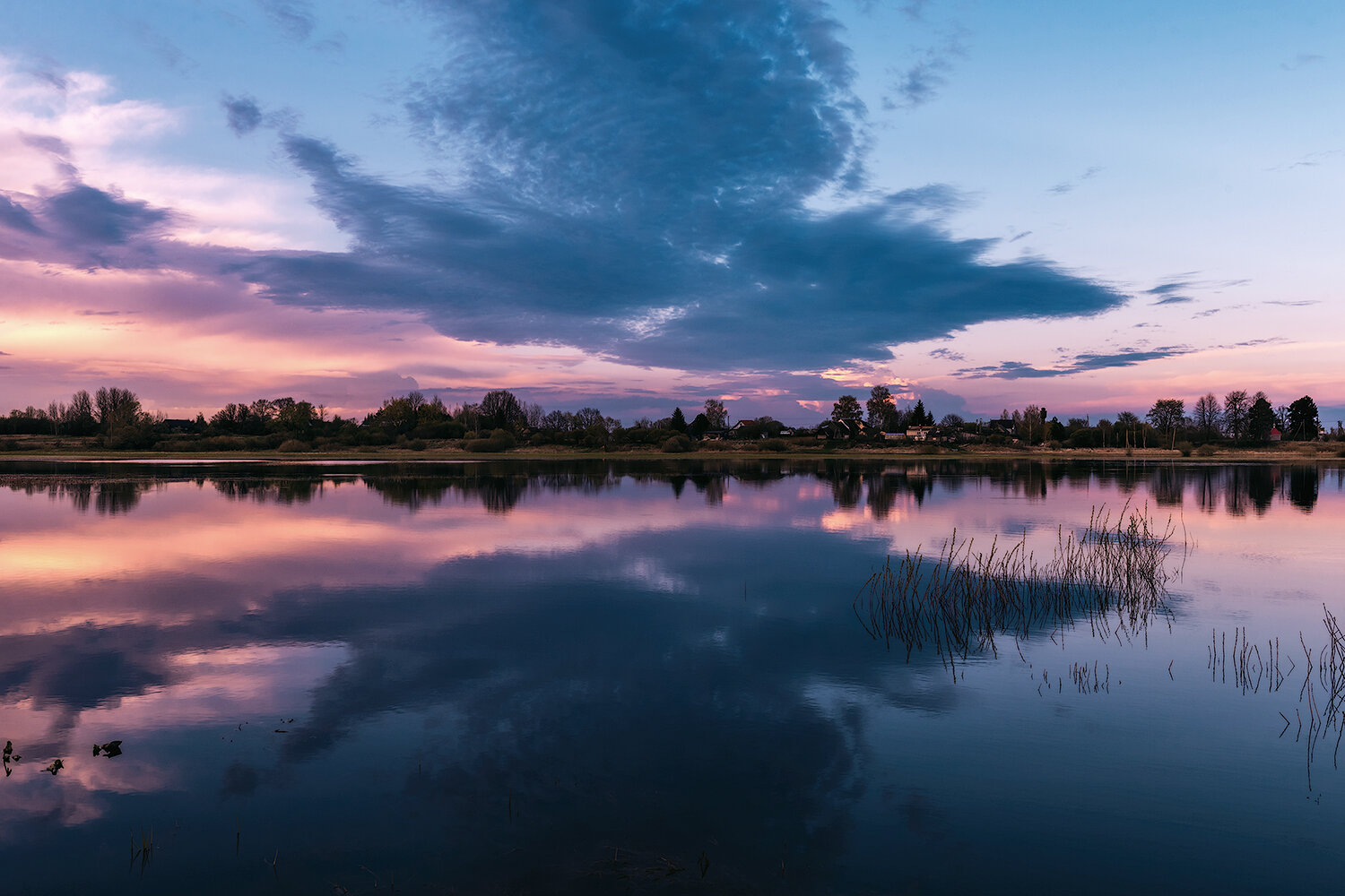 пейзаж, река, закат, вода, деревня, природа, sunset, landscape, water, river, nature, Волкова Анна