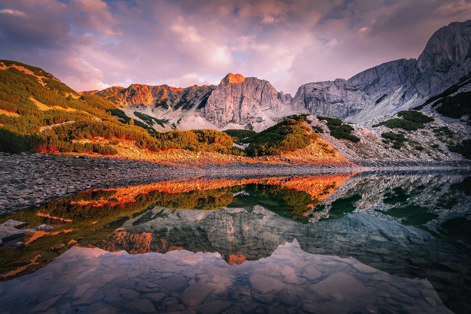 landscape, nature, sunset, mountain, lake, peak, pirin, пейзаж, природа, закат, Александър Александров