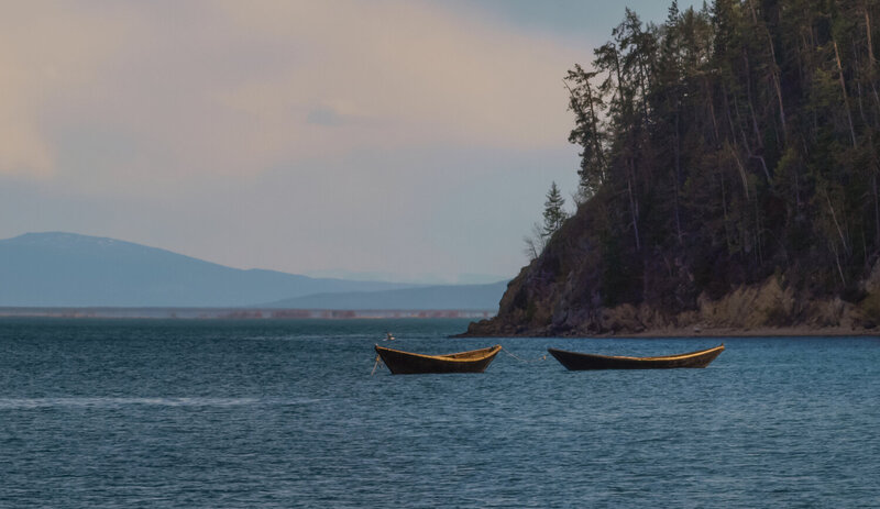 Пейзаж с лодками фото превью