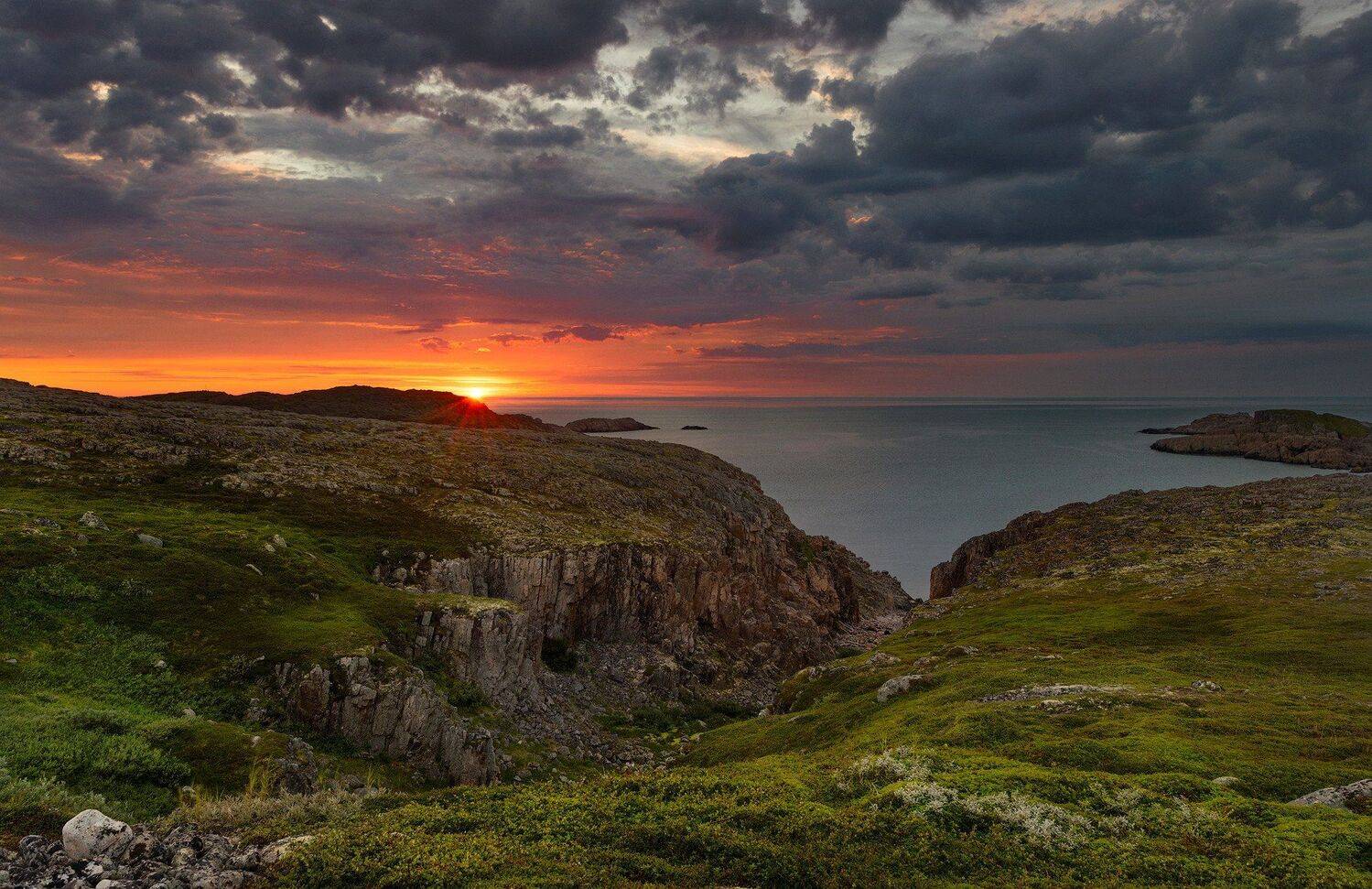 кольский ролуостров, баренцево море, закат, дальние зеленцы, Васильев Алексей
