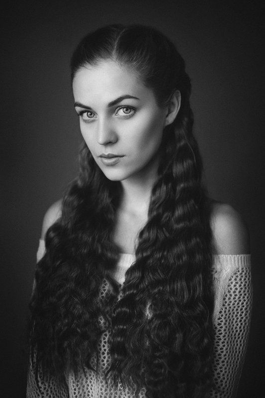 портрет, ч/б, модель, студия Даша фото превью