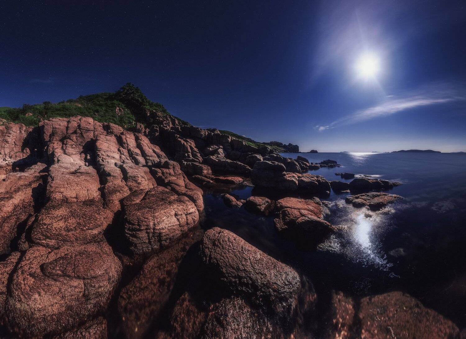 Звёзды, Камни, Луна, Море, Ночь, Андрей Кровлин