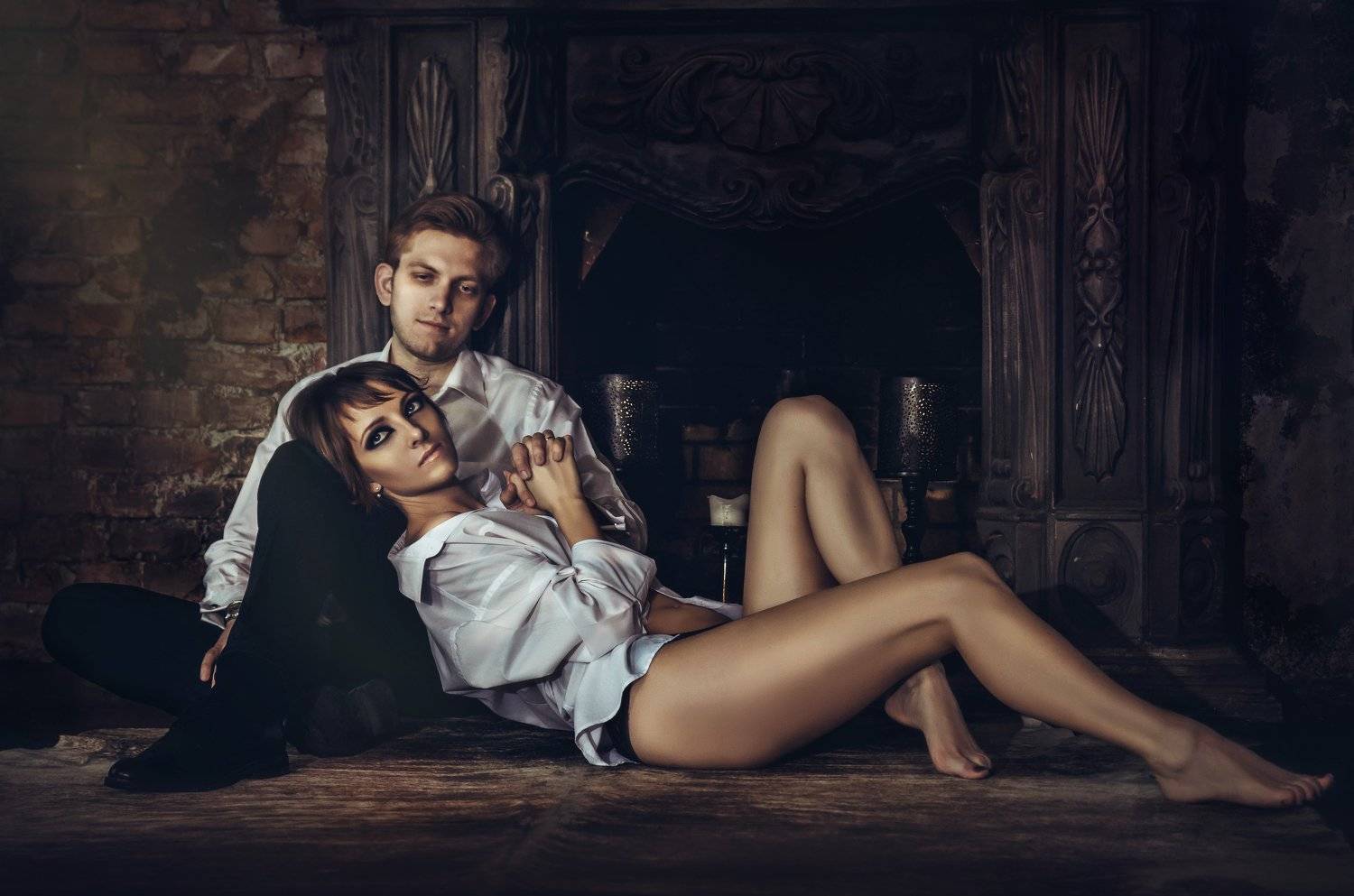 влюбленные, пара, муж и жена, у камина, Аверина Елена