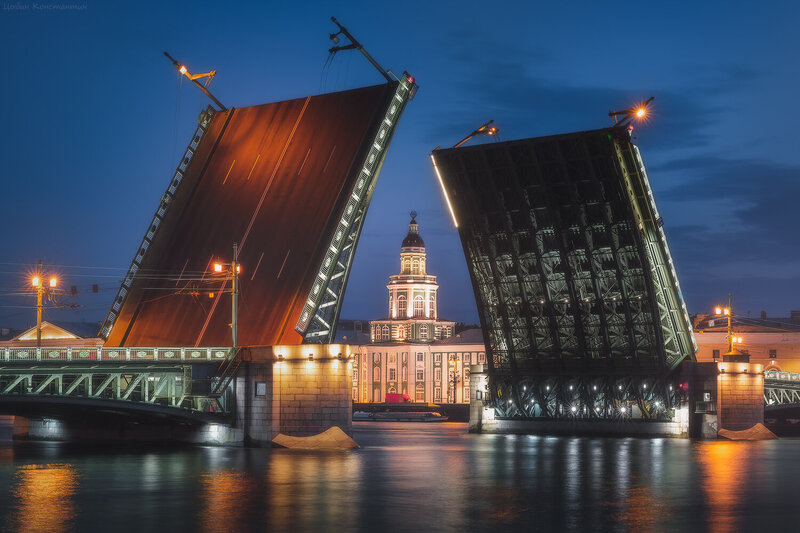 дворцовый мост, санкт-петербург, кунсткамера, нева, питер, петербург, спб, белые ночи Дворцовый мост фото превью