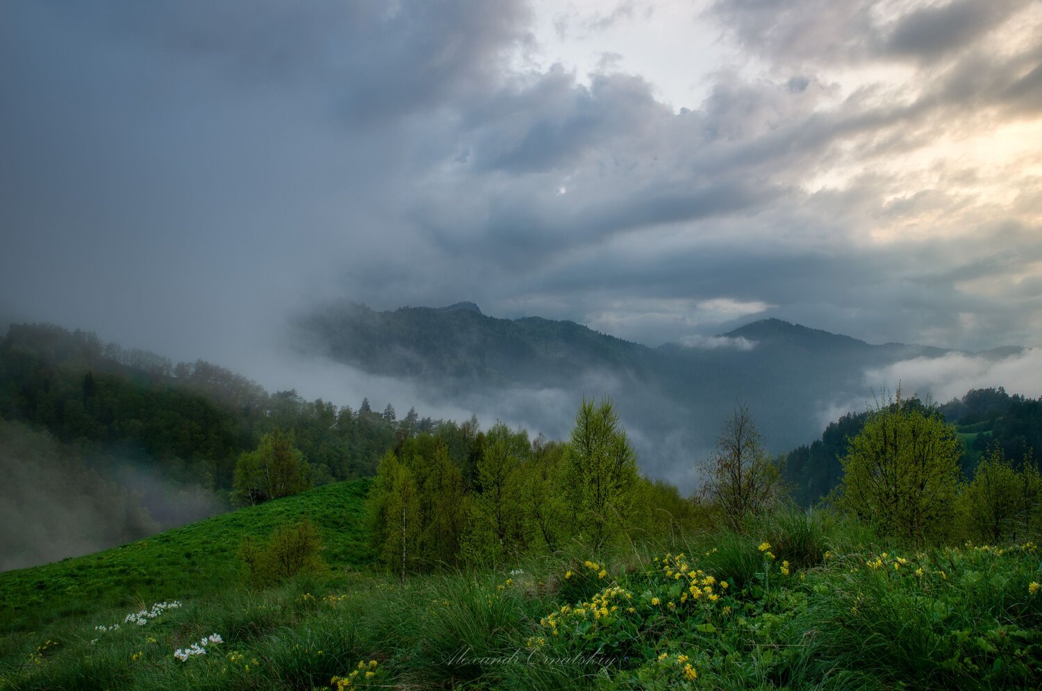 горы, тхач, закат, природа, Alexander Ornatskiy
