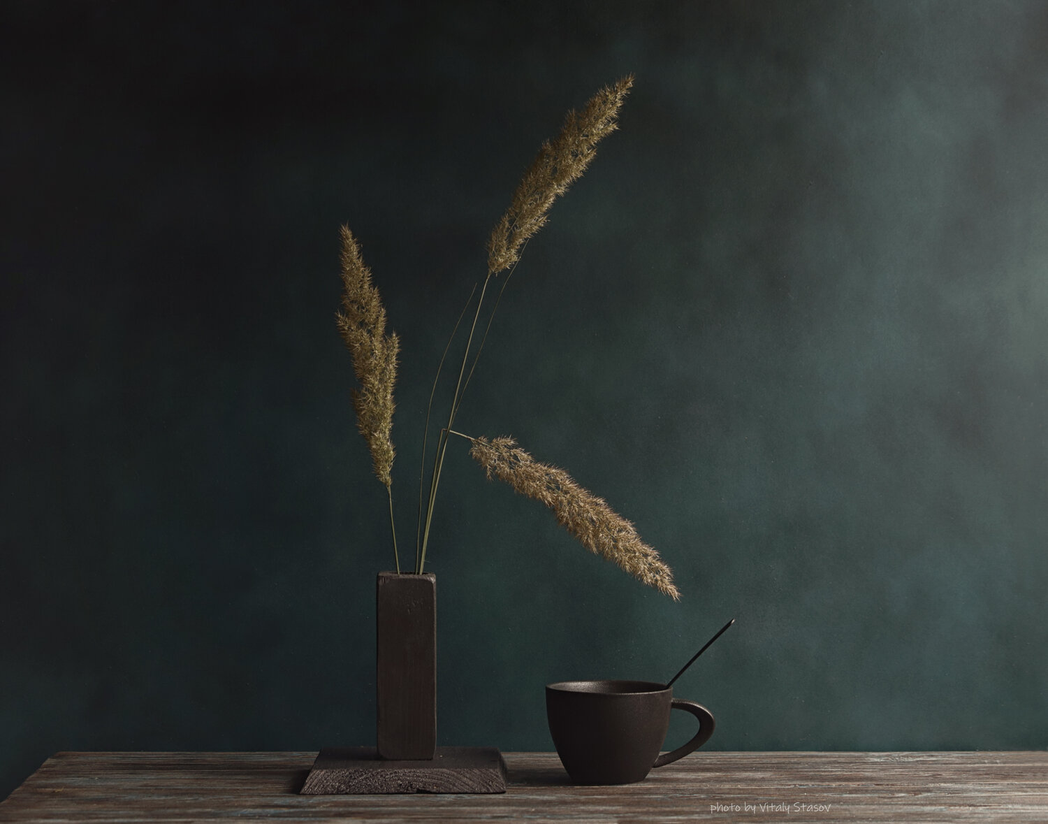 Сухоцветы и чашка. Автор: Виталий Стасов minimalism, минимализм, натюрморт, Виталий Стасов