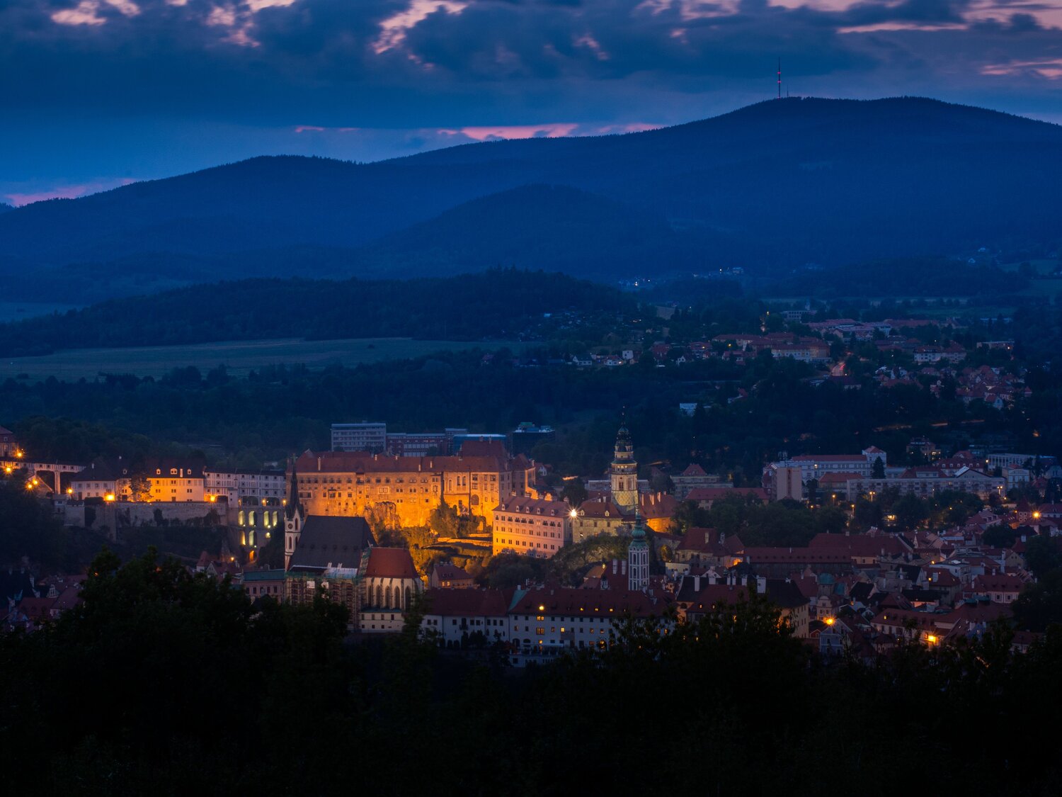 czech, czechia, cesky krumlov, evening, landscape, city, cityscape, Slavom&iacute;r Gajdo&scaron;
