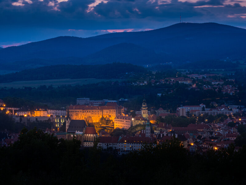 czech, czechia, cesky krumlov, evening, landscape, city, cityscape Evening in Český Krumlov фото превью