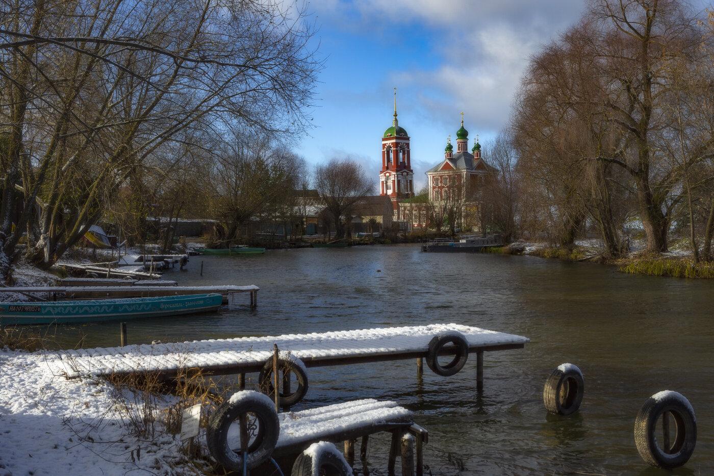 Переславль, река, церковь, снег, Фомин Анатолий