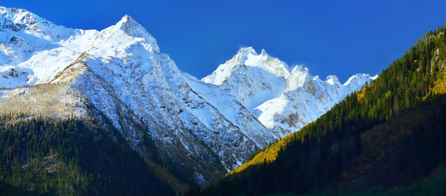 горы, утро, осень, Александр Жарников