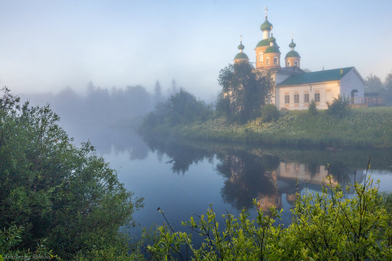 утро, июль, карелия, олонец, олонка, река, храм, рассвет Карельское утро фото превью