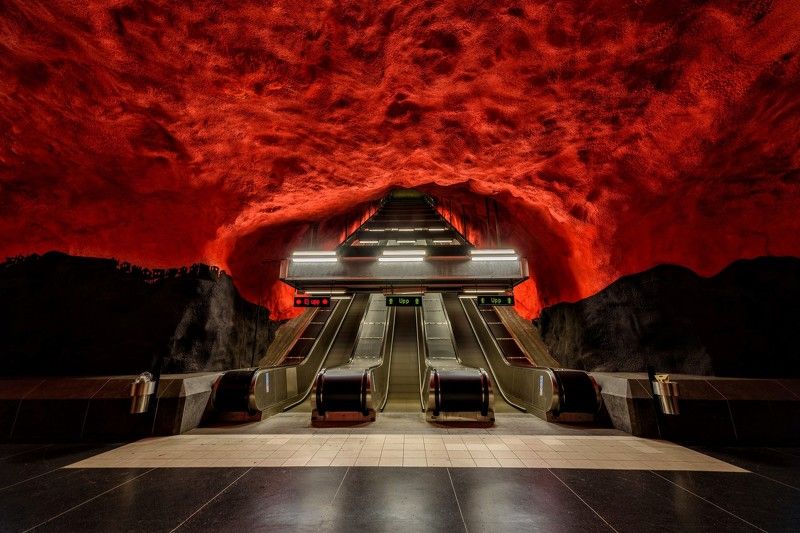 метро, город, швеция, стокгольм Жерло вулкана фото превью