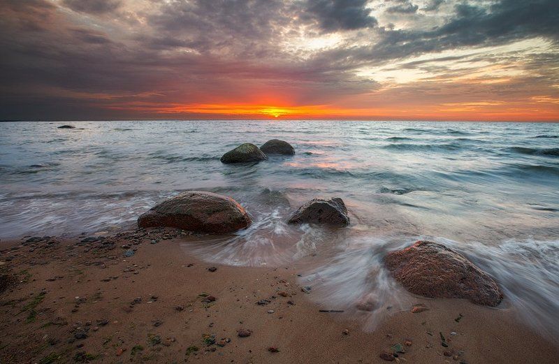 Балтийское море, Закат, Ключенков, Море, Пейзаж, Эстония Провожая день фото превью