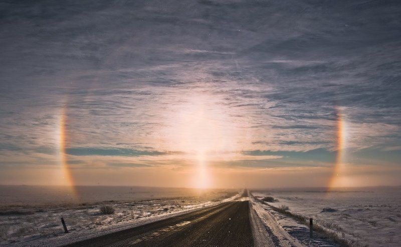 солнце, гало Явление гало фото превью