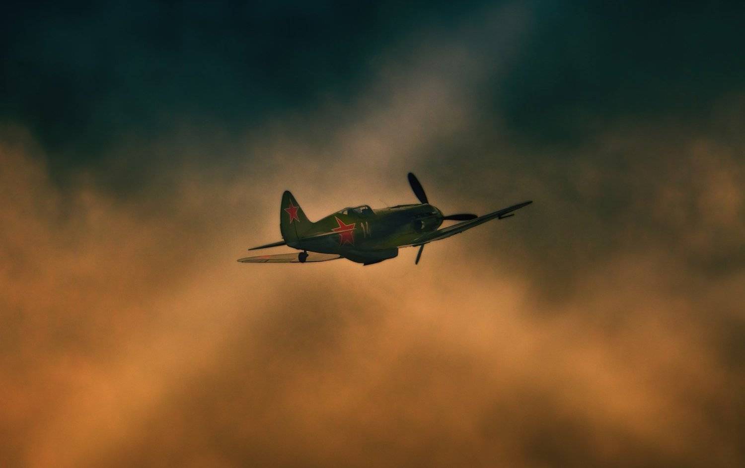 авиация, война, зарево, миг-3, небо, самолёт, reconstruction,, holod