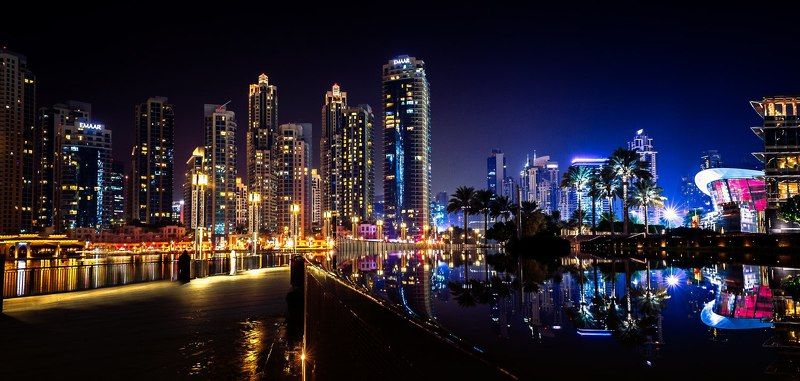 Architecture, City, Color, Dubai, Landscape, Light, Night, Nikon, Uae Mirror фото превью