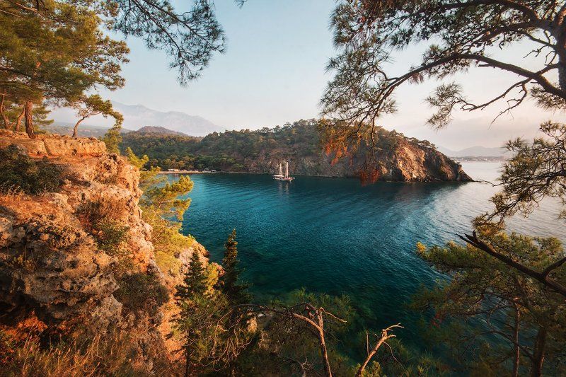 canon, canon70d, turkish, kemer, boat, landscapes, landscape, пейзаж, море, корабль, вода, океан, волны, турция, кемер, киев В затишье фото превью