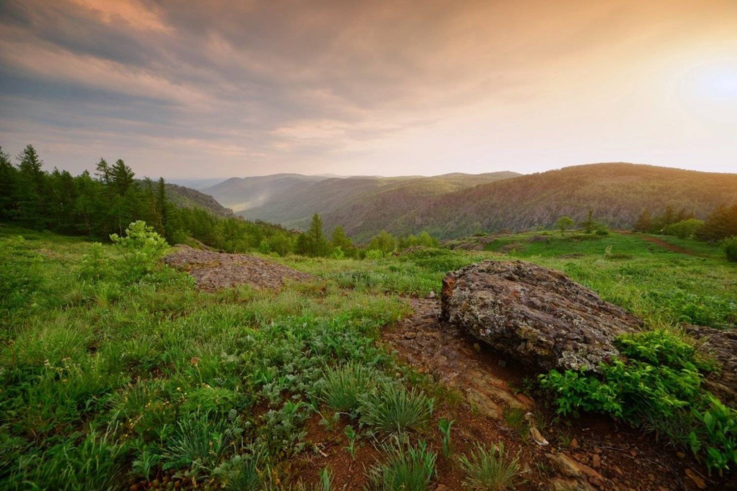 Абзаково, Банное, Башкирия, Горы, Закат, Камни, Лес, Алексей Верзун