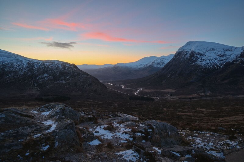 sunrise, landscape, Scotland, Scottish Highlands, mountains  фото превью