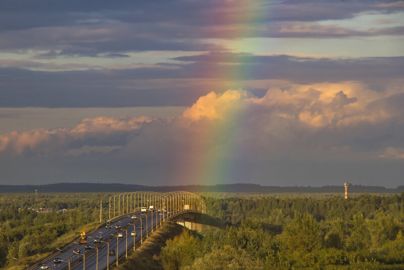 киров, мост, радуга, лето Радуга фото превью