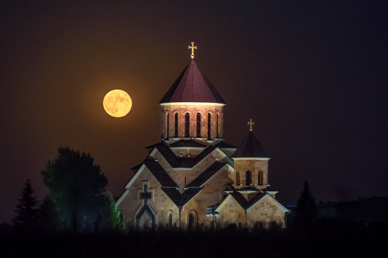 кавказ, кавказские минеральные воды, кмв, георгиевск, армянская церковь, храм, аац, архитектура, architecture В лунную ночь фото превью