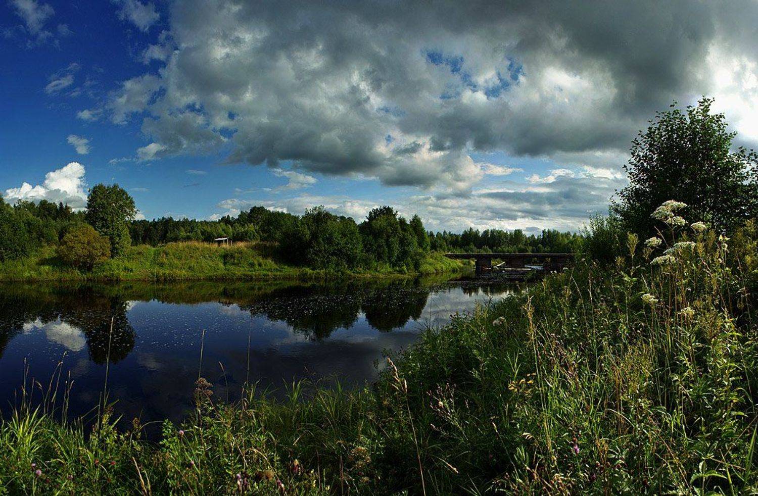 лето,река,кема,панорама, Roman Goryachiy