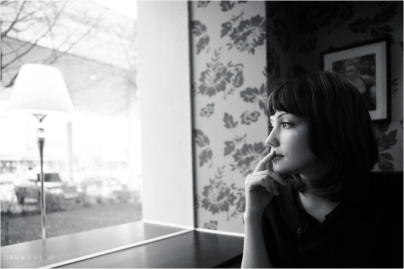 девушка,кафе, ожидание, размышление, одиночество, чай Le Cafe... фото превью