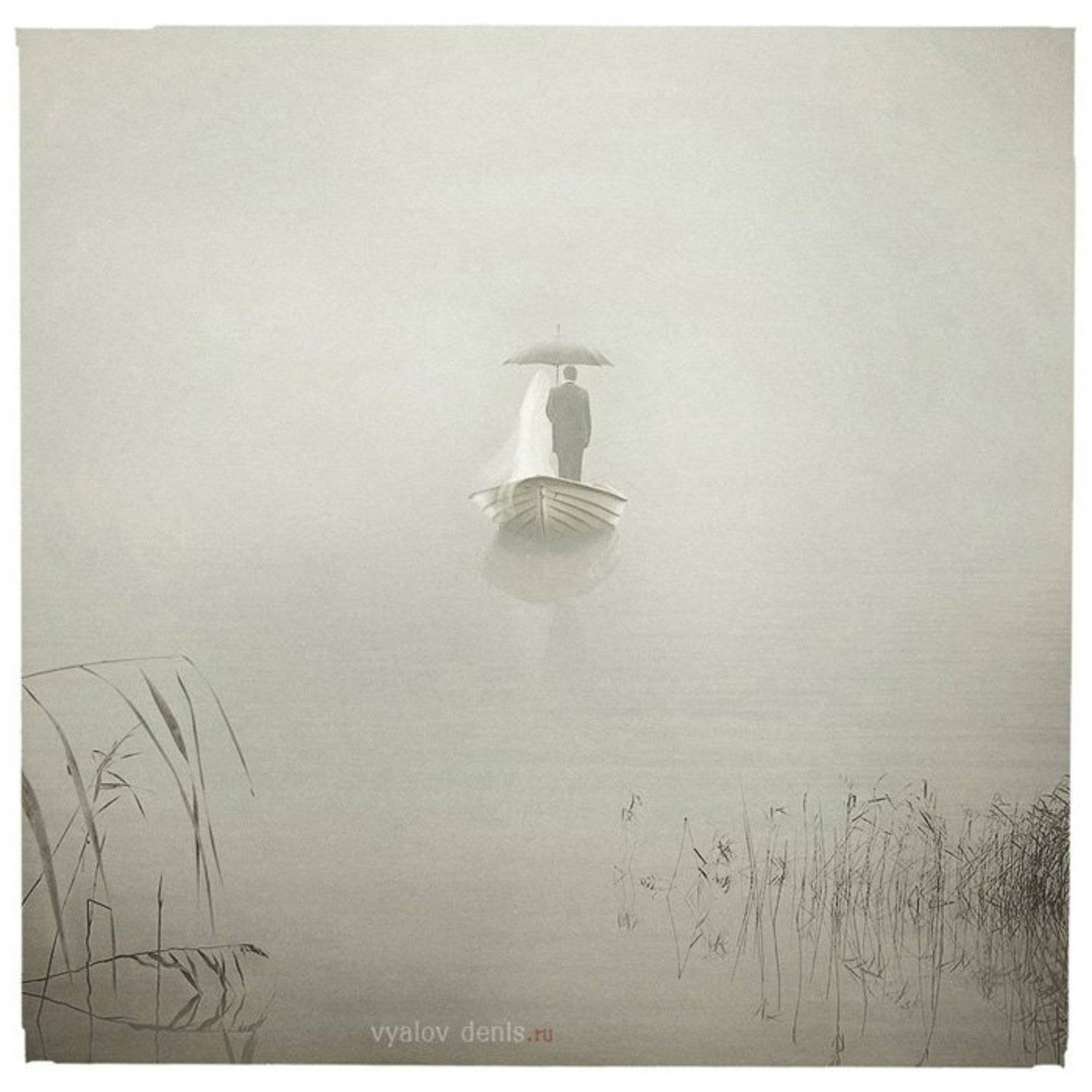 лодка, озеро, туман, Денис Вялов