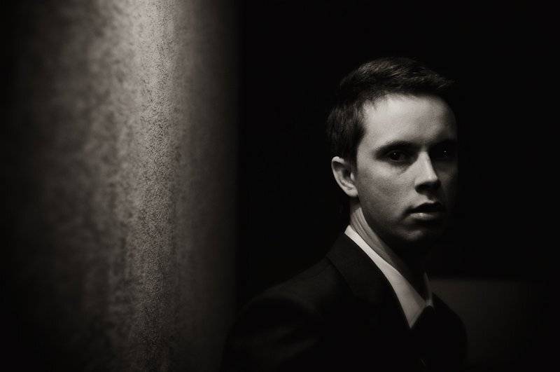 жених, портрет, жанр, черно белая, Ростислав Росицкий