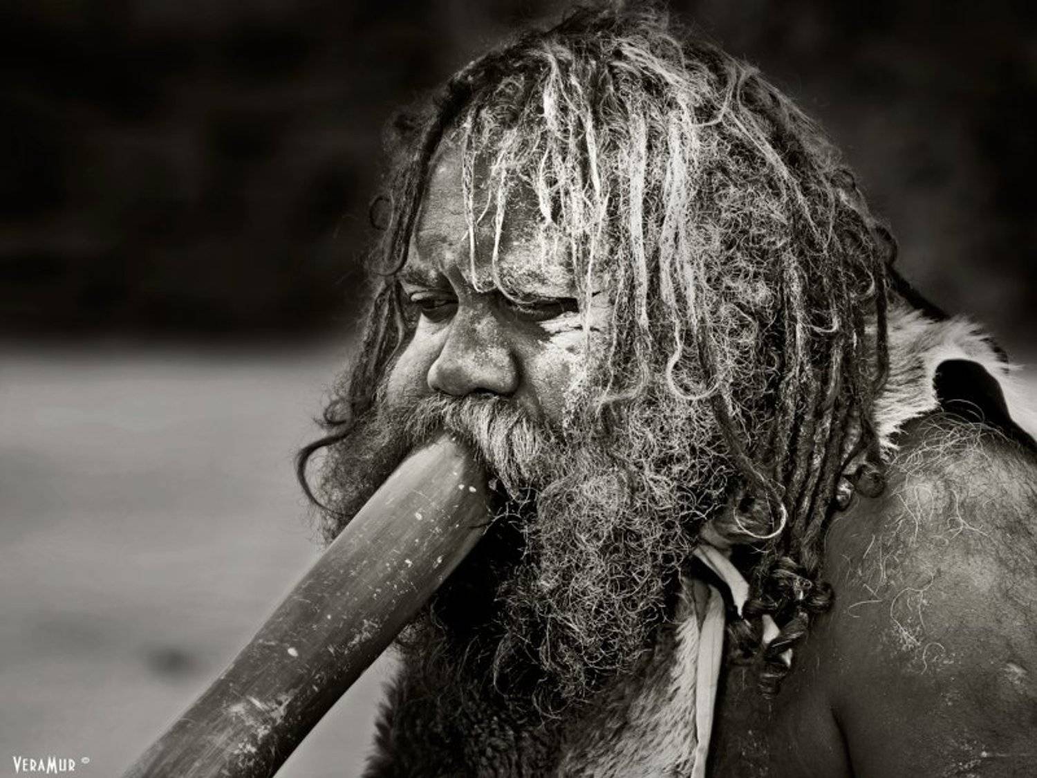 австралия, абориген, портрет, мужчина, дудка, Вера Мурашкина