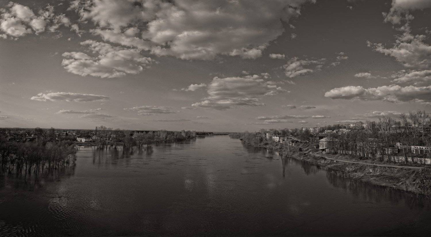 клязьма, апрель, разлив, панорама, прошлое лето