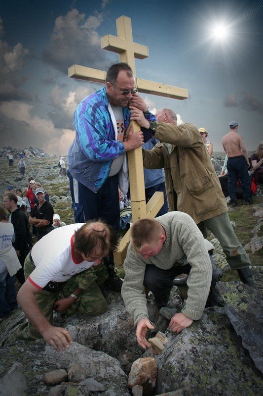 крестный, ход, на, , , праздник, , преображения, господня. на вершине горы Еремель фото превью