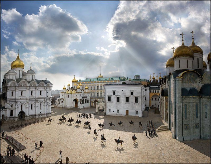 кремль, москва, караул, почётный, развод, церемония На Соборной площади Кремля фото превью