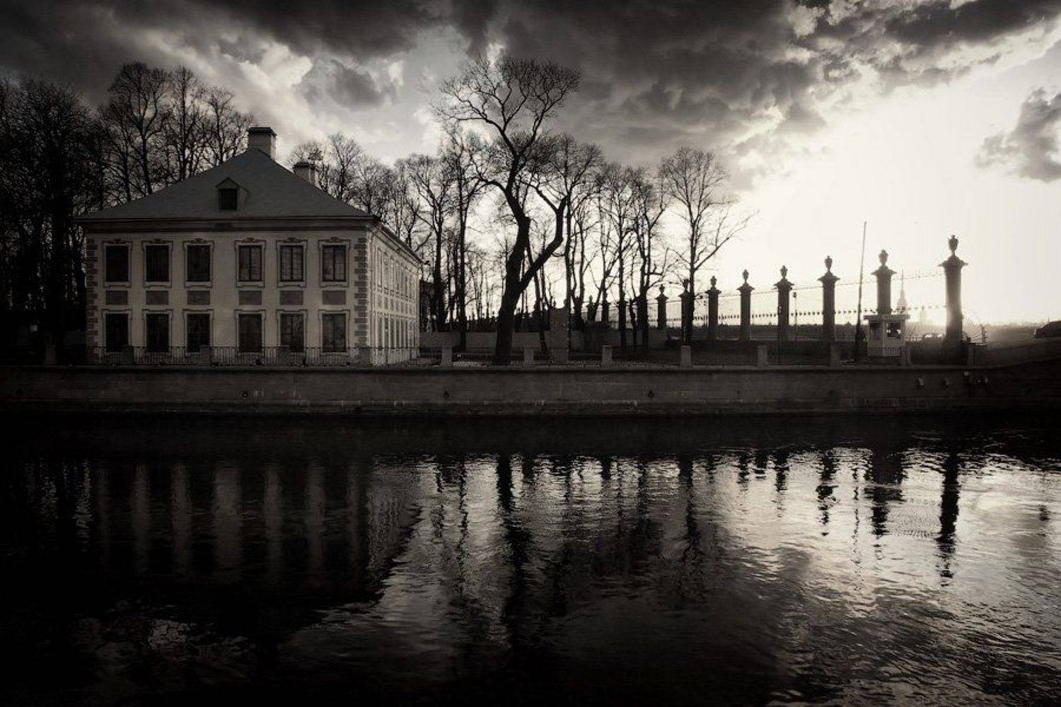 город, санкт-петербург, россия, вода, река, фонтанка, летний сад, парк, дом, дворец, здание, архитектура, закат, вечер, решётка, dyadyavasya, Дмитрий Шамин