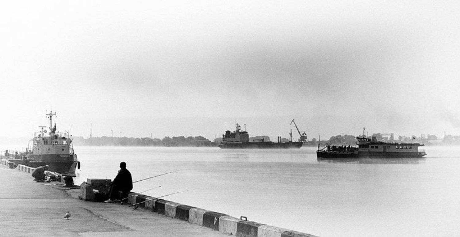 архангельск, северная двина, туман, переправа, кегостров, рыбак, корабль, порт, KSergeyV